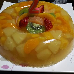 さっぱり☆フルーツゼリーケーキ